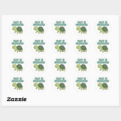 Snel is Overschat Cute Schildpad Langzamer Mascott Ronde Sticker (Vel)