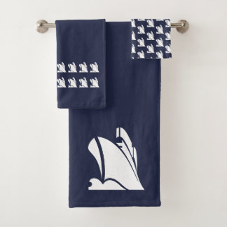 Snel jachthroom, blauw en wit handdoekje bad handdoek
