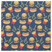 Snel Junk Voedsel Burger Frites Hotdog Stof (Swatch)