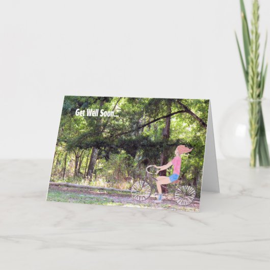 Snel Kaart, meisje, fiets en Natuur Kaart (Voorkant)