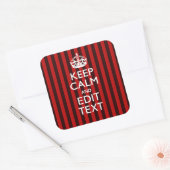 Snel kalm Jouw tekst houden op rode strepen Vierkante Sticker (Envelop)
