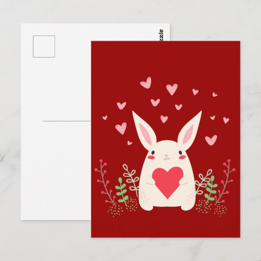 Snel Kawaii Bunny-liefhebbend Briefkaart (Voorkant / Achterkant)