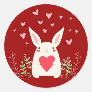 Snel Kawaii Bunny-liefhebbend Ronde Sticker