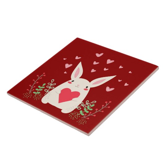 Snel Kawaii Bunny-liefhebbend Tegeltje (Zijkant)