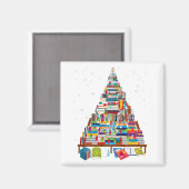 Snel kerstbibliotheekcadeautje voor boekenoverloop magneet (Voorkant / Achterkant)