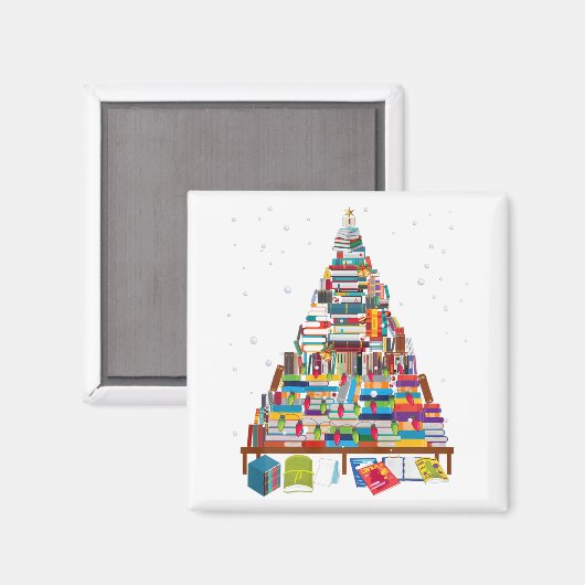 Snel kerstbibliotheekcadeautje voor boekenoverloop magneet (Voorkant / Achterkant)