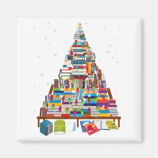 Snel kerstbibliotheekcadeautje voor boekenoverloop magneet (Voorkant)