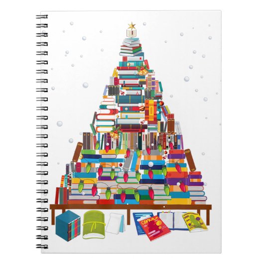 Snel kerstbibliotheekcadeautje voor boekenoverloop notitieboek (Voorkant)