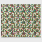 Snel kerstboompatroon cadeaupapier (Vlak)