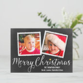 Snel kerstbord 2-fotokaart feestdagenkaart (Staand voorkant)