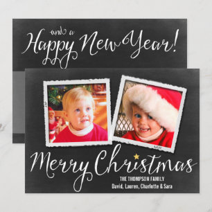 Snel kerstbord 2-fotokaart feestdagenkaart