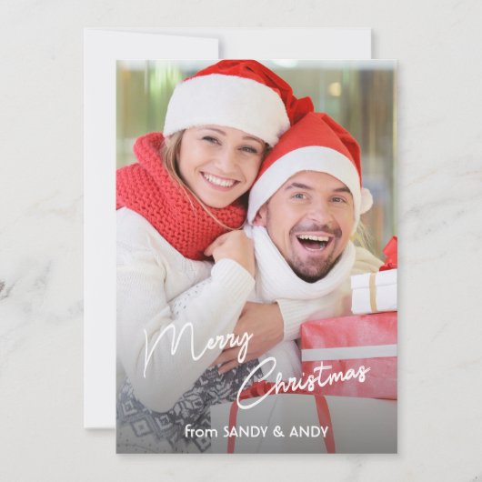 Snel kerstcadeau voor Elegant script 2-zijdelings Feestdagenkaart (Voorkant)