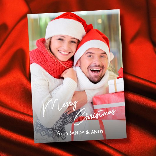 Snel kerstcadeau voor Elegant script 2-zijdelings Feestdagenkaart