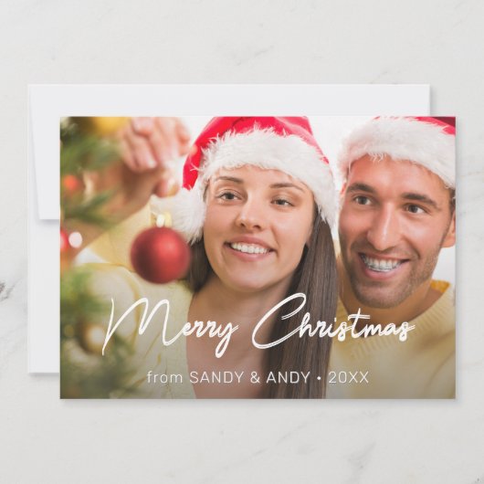 Snel kerstcadeau voor Elegant script 2-zijdelings Feestdagenkaart (Voorkant)