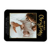 Snel kerstcadeaubericht met feestdag Gold Foil Magneet (Horizontaal)