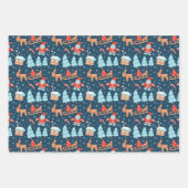 Snel kerstcadeaupapier set van 3 inpakpapier vel (Voorkant)