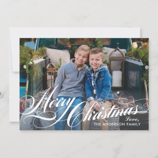 Snel kerstcadeauscript foto feestdagenkaart (Voorkant)