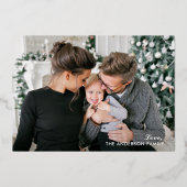 Snel kerstcadeauscript foto folie feestdagenkaart (Voorkant)