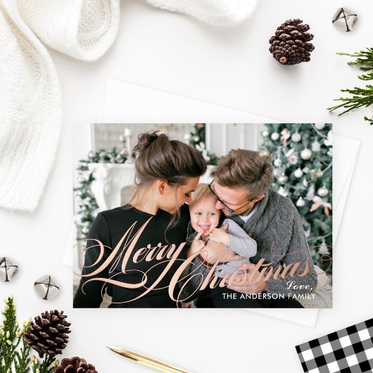 Snel kerstcadeauscript foto folie feestdagenkaart
