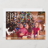 Snel kerstcadeautje Elegant White Cursive Script F Feestdagenkaart (Voorkant)