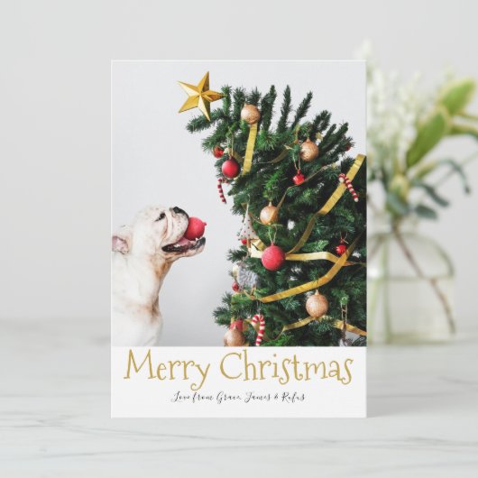 Snel kerstcadeautje voor eenvoudige tekst kaart (Staand voorkant)