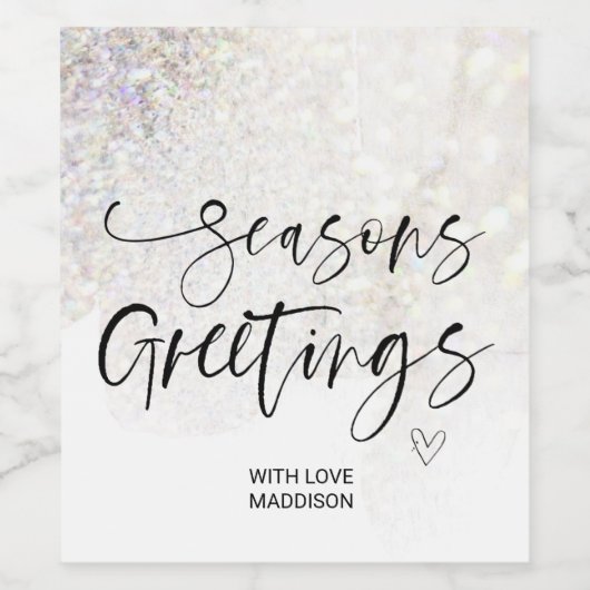 Snel kerstcadeautje voor familie en vrienden wijn etiket (Enkel label)