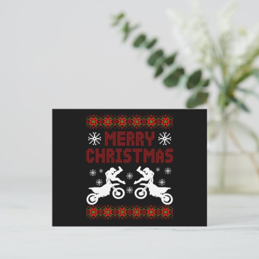 Snel kerstcadeautje voor motorrijwiel briefkaart (Staand voorkant)