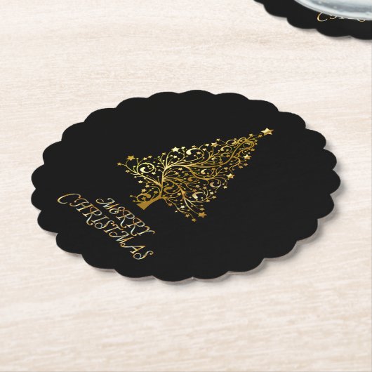 Snel kerstelegant design kartonnen onderzetters (Gekanteld)