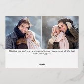 Snel kerstfeest 3 PHOTO Greeting Silver Folie Feestdagenkaart (Achterkant)