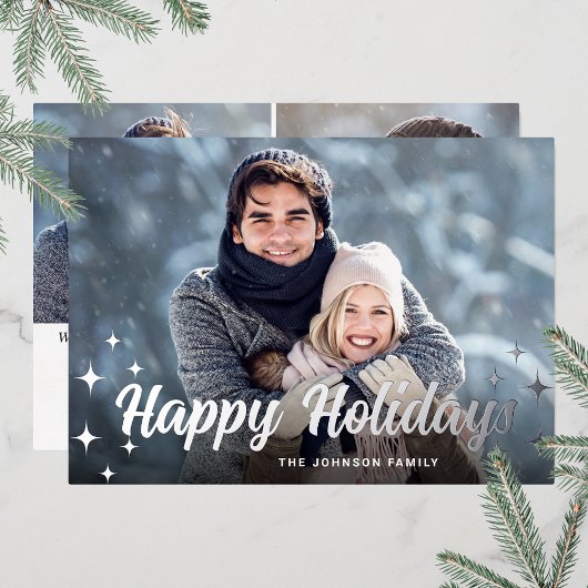 Snel kerstfeest 3 PHOTO Greeting Silver Folie Feestdagenkaart