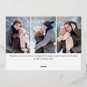 Snel kerstfeest 4 PHOTO Greeting Silver Folie Feestdagenkaart (Achterkant)