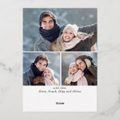 Snel kerstfeest 4 PHOTO Greeting Silver Folie Feestdagenkaart (Achterkant)