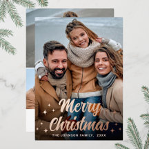 Snel kerstfeest 4 Roos met fotografie Gold