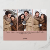 Snel kerstfeest 4 Roos met fotografie Gold Folie Feestdagenkaart (Achterkant)