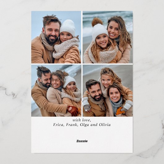 Snel kerstfeest 5-fotografie goud folie feestdagenkaart (Achterkant)