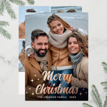 Snel kerstfeest 5 Roos met fotografie Gold