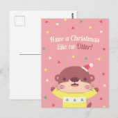 Snel kerstfeest als geen Otter Pun Wenskaart Briefkaart (Voorkant / Achterkant)