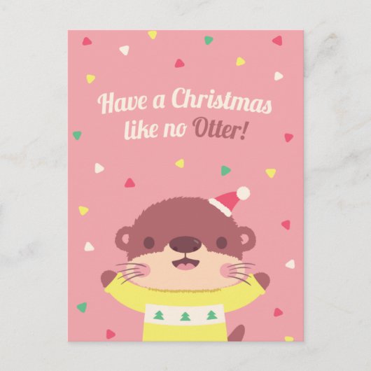 Snel kerstfeest als geen Otter Pun Wenskaart Briefkaart (Voorkant)