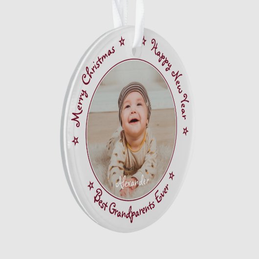 Snel kerstfeest Beste grootouders ooit Foto Ornament (voorkant)
