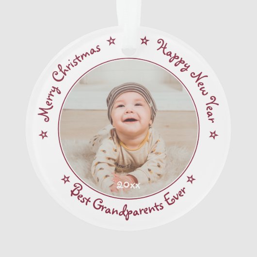 Snel kerstfeest Beste grootouders ooit Foto Ornament (achterkant)