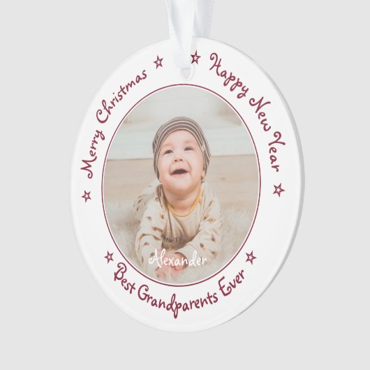 Snel kerstfeest Beste grootouders ooit Foto Ornament (voorkant)