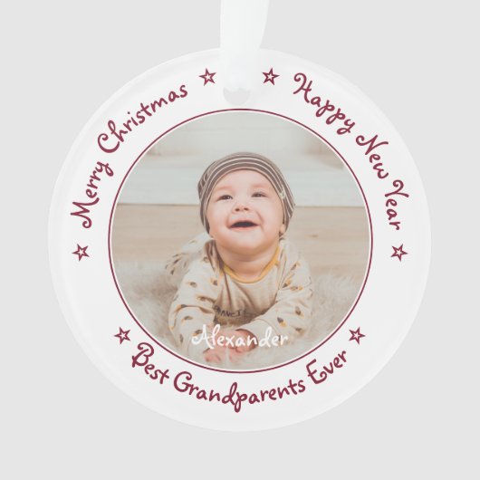 Snel kerstfeest Beste grootouders ooit Foto Ornament (voorkant)