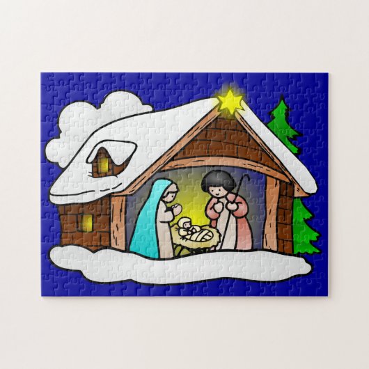 Snel kerstfeest Cartoon Legpuzzel (Horizontaal)