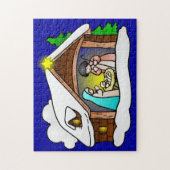 Snel kerstfeest Cartoon Legpuzzel (Verticaal)