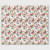 Snel kerstfeest Cartoons Cadeaupapier (Vlak)