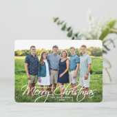 Snel kerstfeest Eenvoudige elegant Script-serie Fo Feestdagenkaart (Staand voorkant)