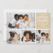 Snel kerstfeest Elegant Kraft Script Photo Collage Feestdagenkaart (Voorkant)
