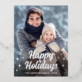 Snel kerstfeest- en frituurtje folie feestdagen briefkaart (Voorkant)