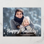 Snel kerstfeest- en frituurtje folie feestdagen briefkaart (Voorkant)