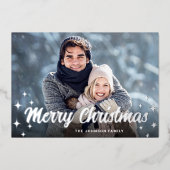 Snel kerstfeest- en frituurtje folie feestdagenkaart (Voorkant)